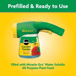 Miracle-Gro Garden Feeder with Water Soluble All Purpose Plant Food, Hose-End Fertilizer Sprayer Attachment for Outdoor Flowers, Vegetables, and Trees - 1 lb Prefilled Jar