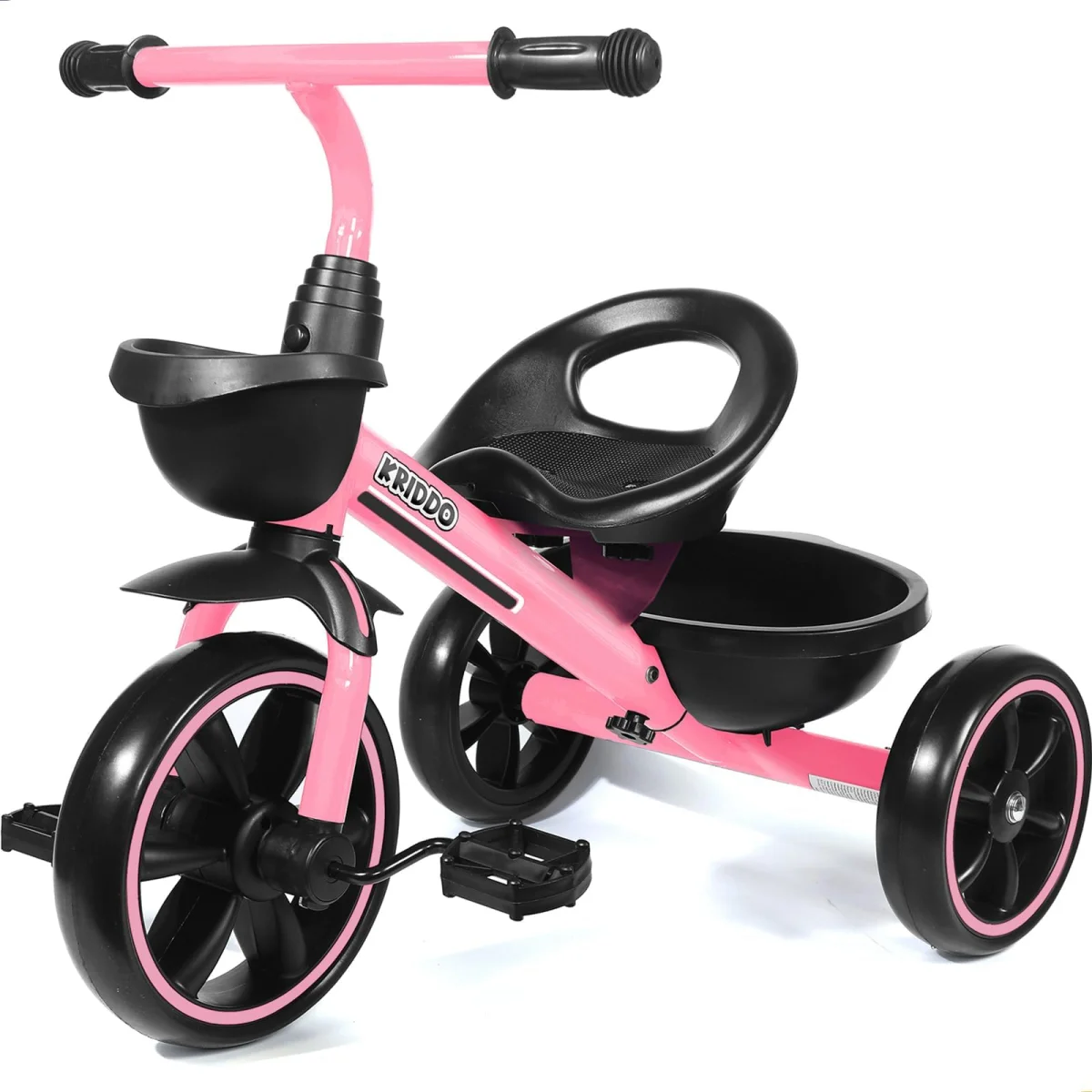 KRIDDO Toddler Tricycle for 2-5 Year Olds (Pink 3-Wheel Trike for Girls, Gift Edition)