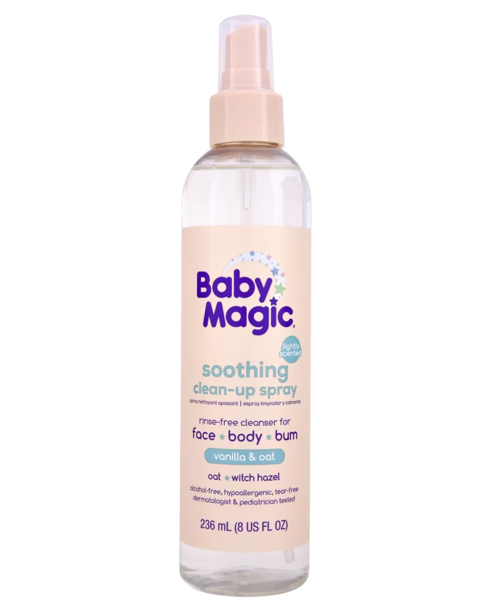 Baby Magic Soothing Clean-Up Spray, Vanilla & Oat Rinse-Free Cleanser - 8 Fl Oz Pump
