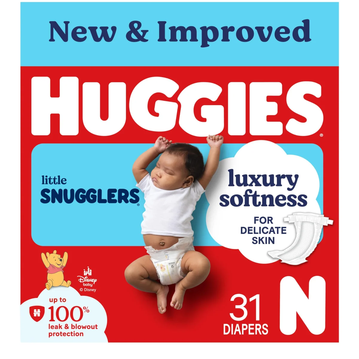 Huggies Little Snugglers Newborn Baby Diapers (Up to 10 lbs) - 31 Count Pack