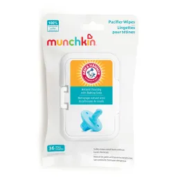 Munchkin Arm & Hammer Pacifier Wipes, Food-Grade Cleaning Sheets for Feeding Essentials - 36 Count