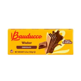 Bauducco Chocolate Wafer Cookies, Crispy Biscuits with 3 Layers of Cream - 5.0 Oz Pack