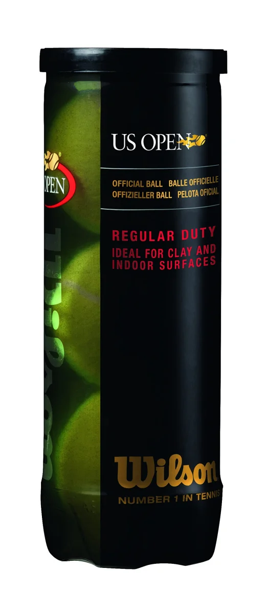 Wilson US Open Regular Duty Tennis Balls, Premium Indoor and Clay Court Can - 3 Balls Pack