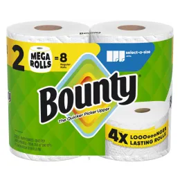 Bounty Select-A-Size White Paper Towels, The Quicker Picker Upper - 2 Mega Rolls