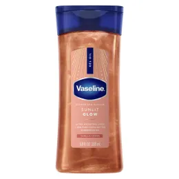 Vaseline Glazed and Glisten Sunlit Glow Body Gel Oil, Vanilla Cocoa Shimmering - 6.8 Fl Oz